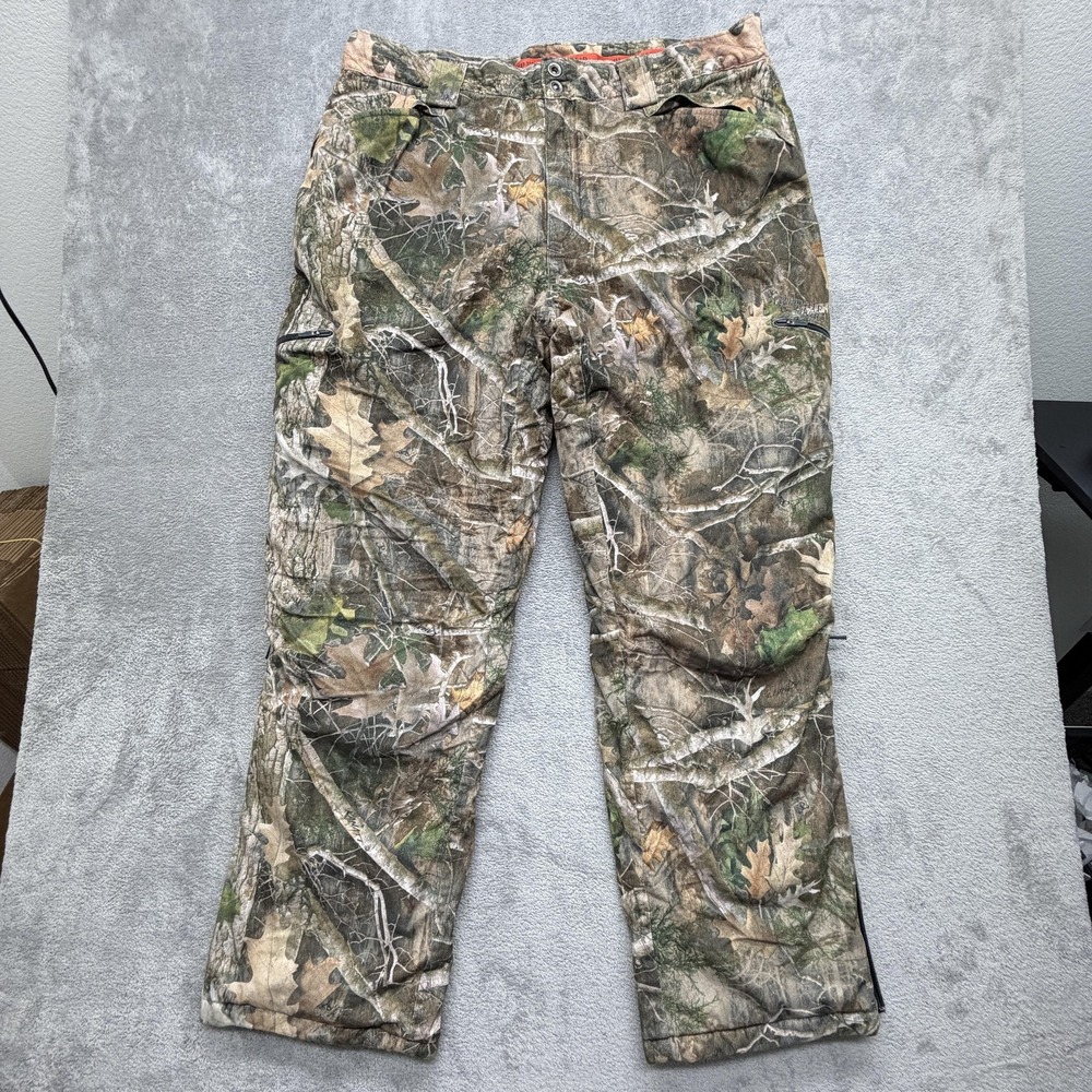 RedHead Pants Mens XLT Measured 42x33 Green Camouflage Cargo Insulated Bone Dry
